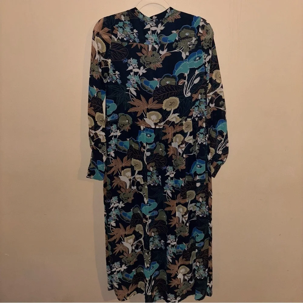 H&M Conscious Floral Full Length Maxi Boho Tropical Dress Size 4 - Picture 9 of 13